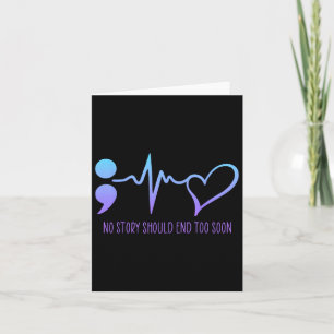 Suicide Prevention Awareness Semicolon Teal And Pu Card