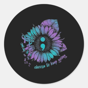 Suicide Prevention Awareness Shirt Choose To Keep Classic Round Sticker
