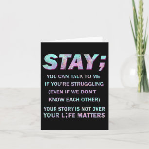 Suicide Prevention Awareness Stay Your Life Proble Card