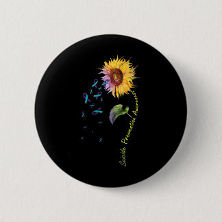 Suicide Prevention Awareness Sunflower  6 Cm Round Badge