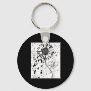 Suicide Prevention Awareness Sunflower Distressed Key Ring