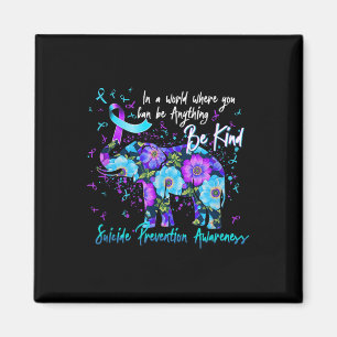 Suicide Prevention Awareness Sunflower Elephant Be Magnet