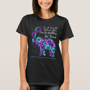 Suicide Prevention Awareness Sunflower Elephant Be T-Shirt