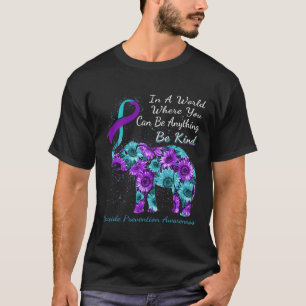 Suicide Prevention Awareness Sunflower Elephant Be T-Shirt