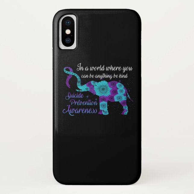 Suicide Prevention Awareness Sunflower Elephant Case-Mate iPhone Case (Back)
