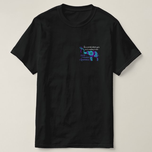 Suicide Prevention Awareness Sunflower Elephant T-Shirt (Design Front)