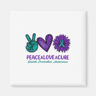 Suicide Prevention Awareness Sunflower Peace Love Magnet