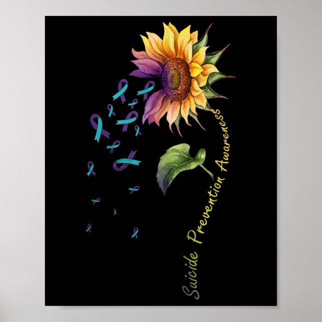 Suicide Prevention Awareness Sunflower  Poster (Front)