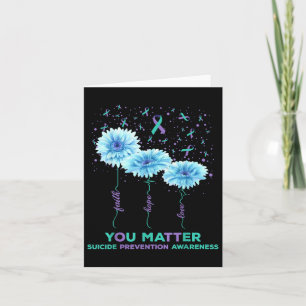 Suicide Prevention Awareness Sunflower Ribbon You Card