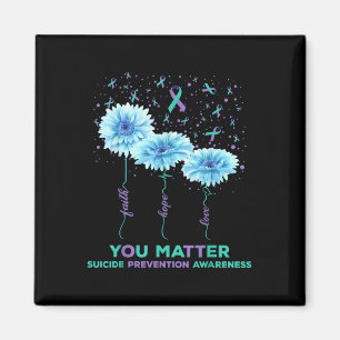 Suicide Prevention Awareness Sunflower Ribbon You Magnet
