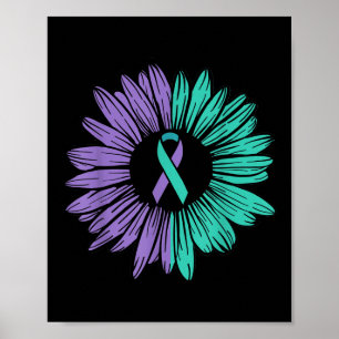 Suicide Prevention Awareness Sunflower Ribbon You Poster
