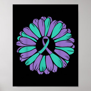 Suicide Prevention Awareness Sunflower Ribbon You Poster