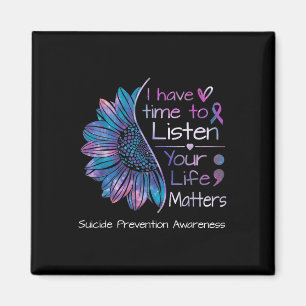 Suicide Prevention Awareness Sunflower Teal & Magnet
