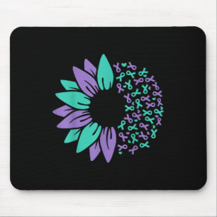 Suicide Prevention Awareness Sunflower Teal Purple Mouse Pad