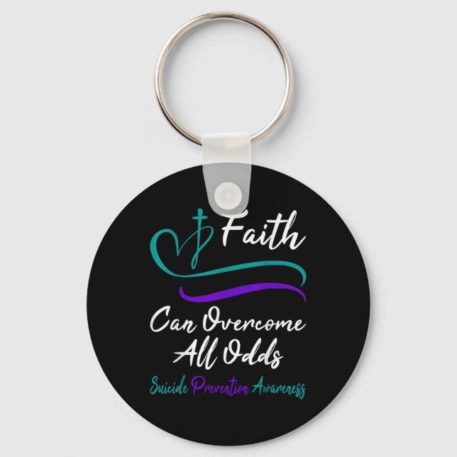 Suicide Prevention Awareness Support Christian Cro Key Ring (Front)