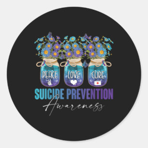 Suicide Prevention Awareness Survivor Fighter Flow Classic Round Sticker