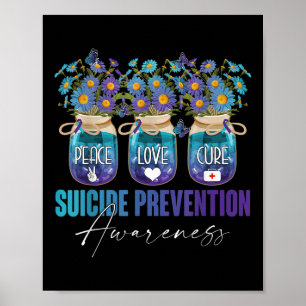 Suicide Prevention Awareness Survivor Fighter Flow Poster