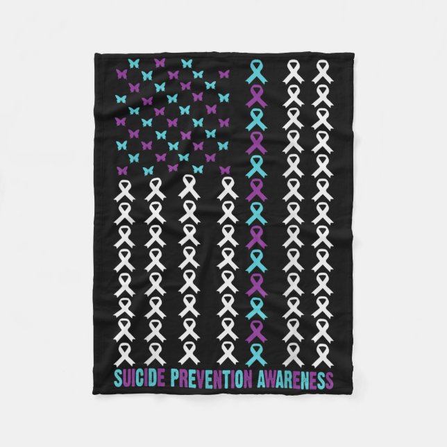 Suicide Prevention Awareness Survivor Support Amer Fleece Blanket (Front)