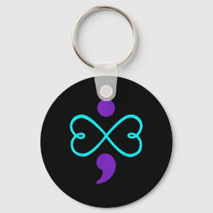 Suicide Prevention Awareness T Shirt Semicolon Hea Key Ring
