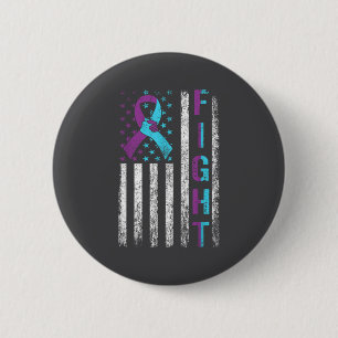 Suicide Prevention Awareness Teal & Purple Rib 6 Cm Round Badge