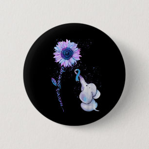 Suicide Prevention Awareness Teal & Purple Rib 6 Cm Round Badge