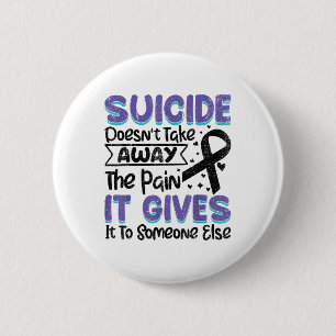 Suicide Prevention Awareness Teal & Purple Rib 6 Cm Round Badge
