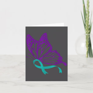 Suicide Prevention Awareness Teal & Purple Rib Card