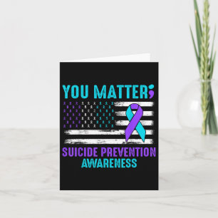Suicide Prevention Awareness Teal & Purple Rib Card