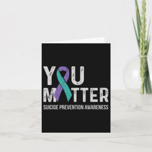 Suicide Prevention Awareness Teal & Purple Rib Card