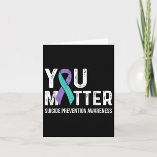 Suicide Prevention Awareness Teal & Purple Rib Card