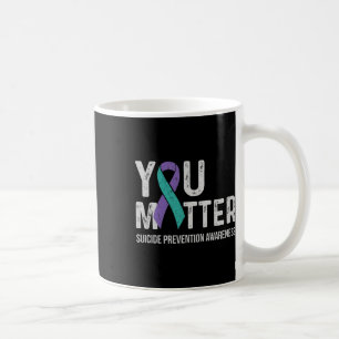 Suicide Prevention Awareness Teal & Purple Rib Coffee Mug