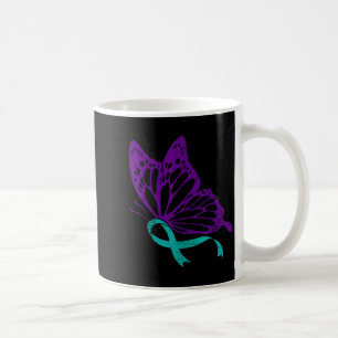 Suicide Prevention Awareness Teal & Purple Rib Coffee Mug