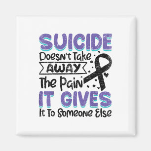 Suicide Prevention Awareness Teal & Purple Rib Magnet