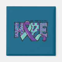 Suicide Prevention Awareness Teal & Purple Rib