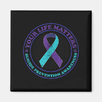 Suicide Prevention Awareness Teal &amp; Purple Rib