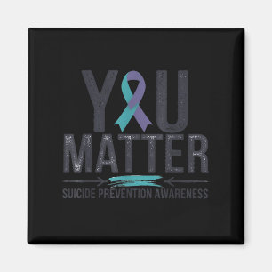 Suicide Prevention Awareness Teal &amp; Purple Rib Magnet