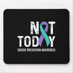 Suicide Prevention Awareness Teal &amp; Purple Rib Mouse Pad