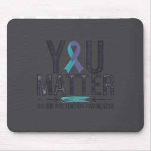 Suicide Prevention Awareness Teal & Purple Rib Mouse Pad