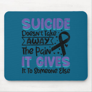 Suicide Prevention Awareness Teal & Purple Rib Mouse Pad