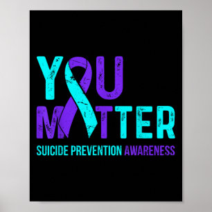 Suicide Prevention Awareness Teal & Purple Rib Poster
