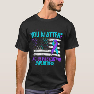 Suicide Prevention Awareness Teal & Purple Rib T-Shirt