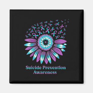 Suicide Prevention Awareness Teal & Purple Sun Magnet