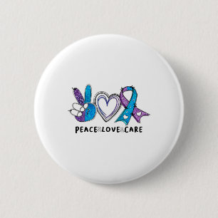 Suicide Prevention Awareness Teal And Purple Ribbo 6 Cm Round Badge
