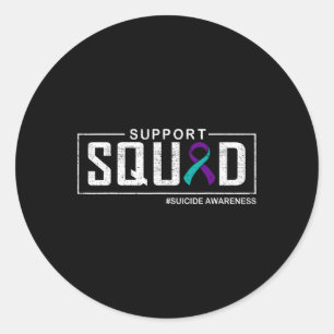 Suicide Prevention Awareness Teal And Purple Ribbo Classic Round Sticker