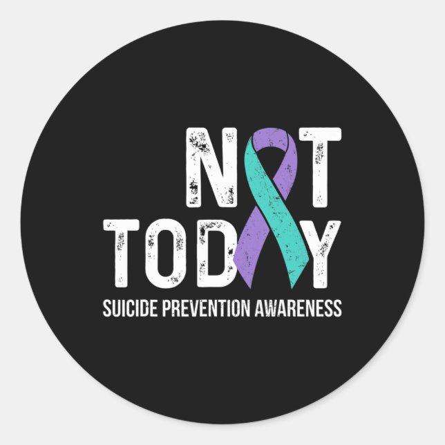 Suicide Prevention Awareness Teal And Purple Ribbo Classic Round Sticker (Front)
