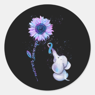 Suicide Prevention Awareness Teal And Purple Ribbo Classic Round Sticker