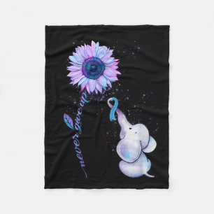 Suicide Prevention Awareness Teal And Purple Ribbo Fleece Blanket