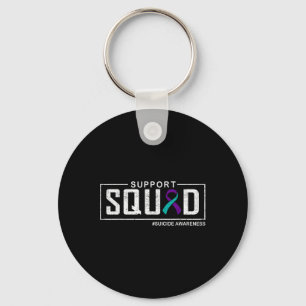 Suicide Prevention Awareness Teal And Purple Ribbo Key Ring