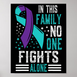 Suicide Prevention Awareness Teal And Purple Ribbo Poster