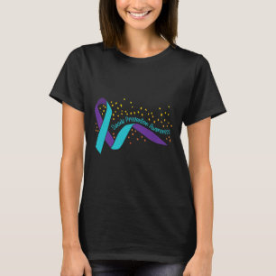 Suicide Prevention Awareness Teal and Purple Ribbo T-Shirt